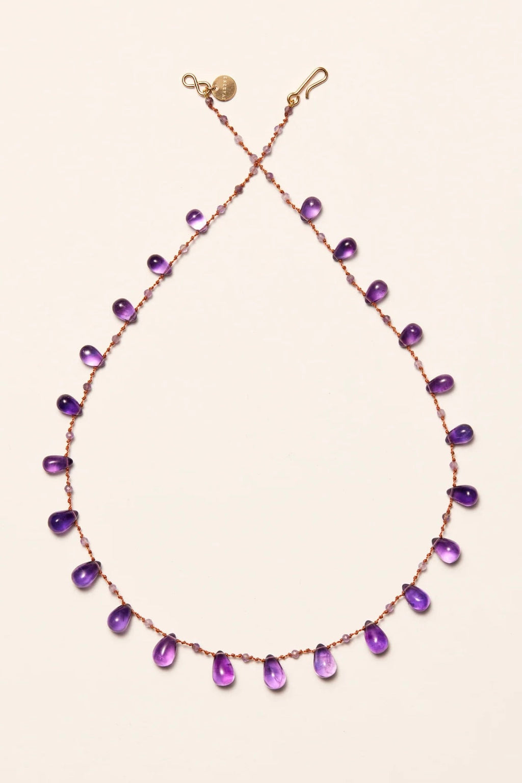 Niilo Drops & Beads Necklace - Amethyst