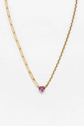 Maxi Collier Solitaire Coeur - Rose Or Jaune