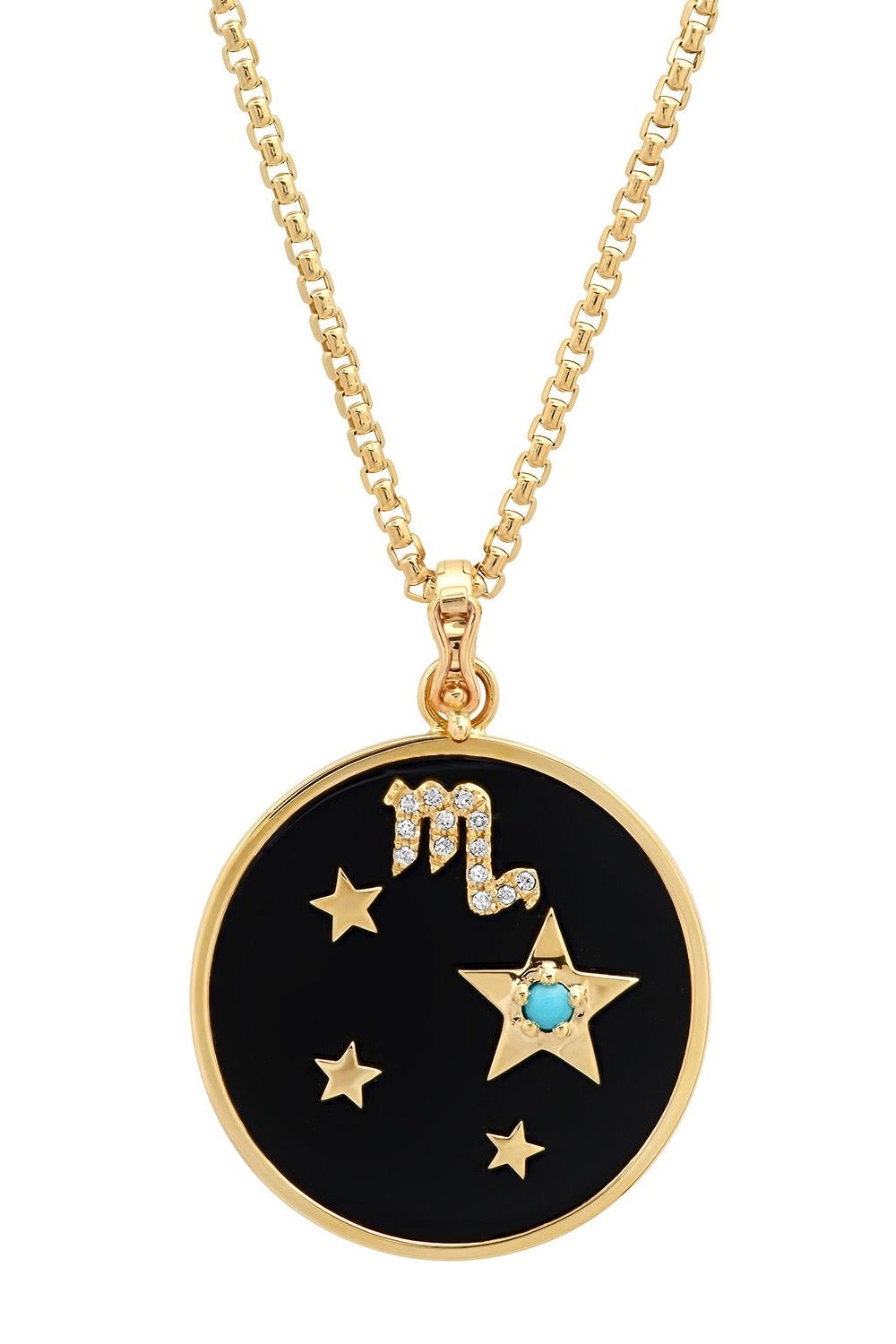 Large Onyx Zodiac Necklace (By Special Order)